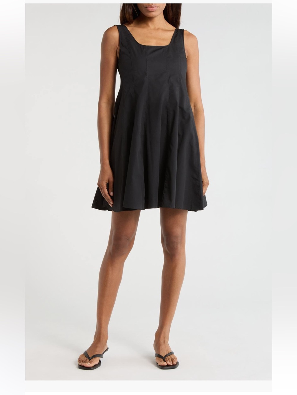 Theory Sleeveless Seam Poplin Skater Dress Black Size 10 NWT